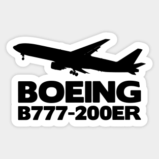 Boeing B777-200ER Silhouette Print (Black) Sticker